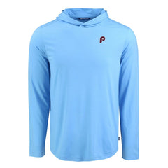 Philadelphia Phillies Cutter & Buck Coastline Epic Comfort Recycled Eco Hoodie Long Sleeve T-Shirt - Light Blue