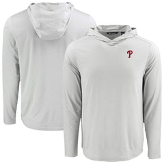 Philadelphia Phillies Cutter & Buck Coastline Epic Comfort Recycled Eco Hoodie Long Sleeve T-Shirt - Gray