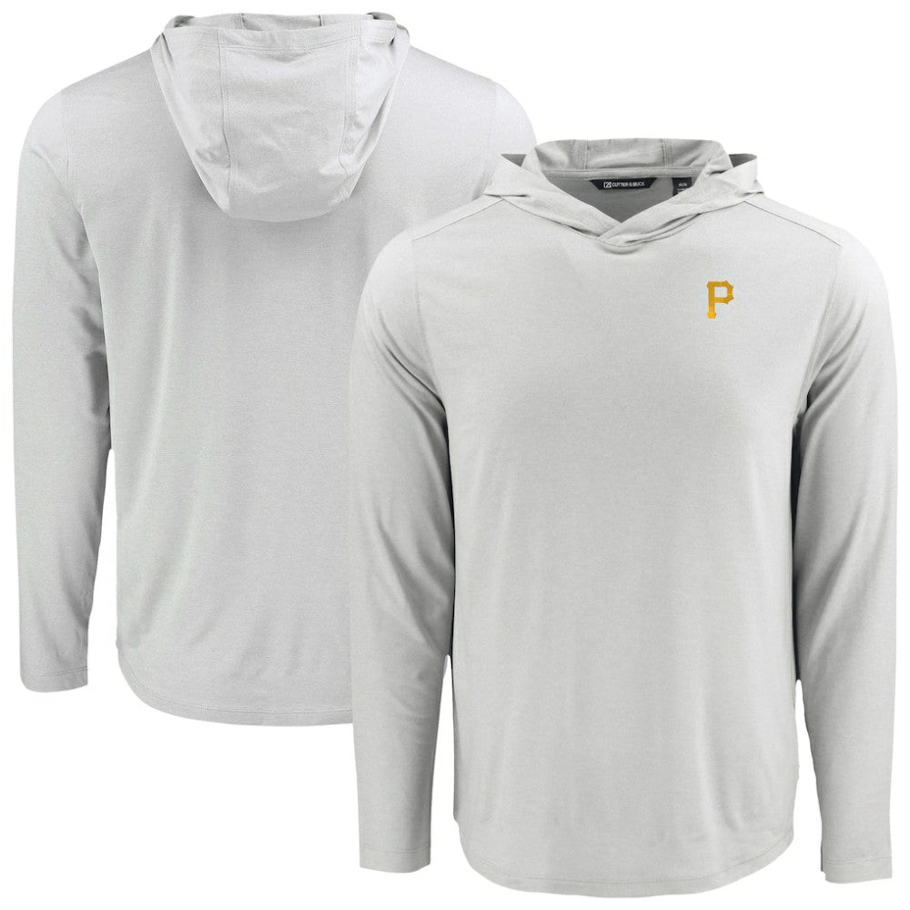 Pittsburgh Pirates Cutter & Buck Coastline Epic Comfort Recycled Eco Hoodie Long Sleeve T-Shirt - Gray