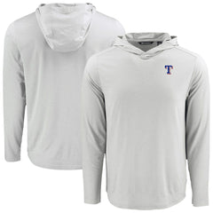 Texas Rangers Cutter & Buck Coastline Epic Comfort Recycled Eco Hoodie Long Sleeve T-Shirt - Gray