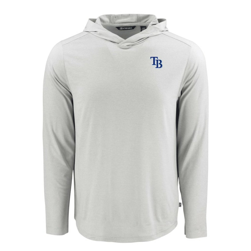 Tampa Bay Rays Cutter & Buck Coastline Epic Comfort Recycled Eco Hoodie Long Sleeve T-Shirt - Gray