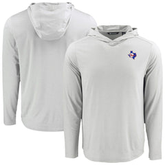 Texas Rangers Cutter & Buck Coastline Epic Comfort Recycled Eco Hoodie Long Sleeve T-Shirt - Gray
