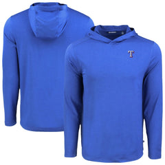 Texas Rangers Cutter & Buck Coastline Epic Comfort Recycled Eco Hoodie Long Sleeve T-Shirt - Royal