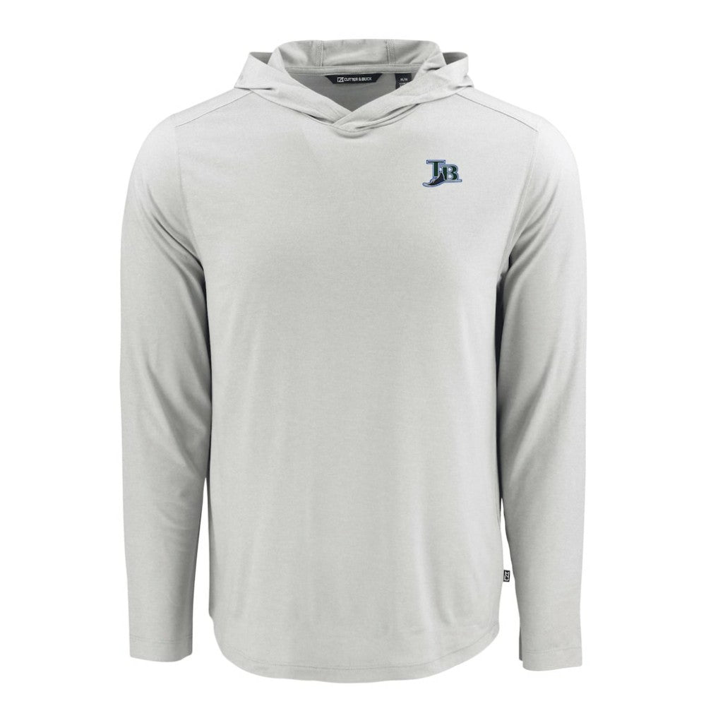 Tampa Bay Rays Cutter & Buck Coastline Epic Comfort Recycled Eco Hoodie Long Sleeve T-Shirt - Gray