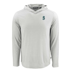 Seattle Mariners Cutter & Buck Coastline Epic Comfort Recycled Eco Hoodie Long Sleeve T-Shirt - Gray