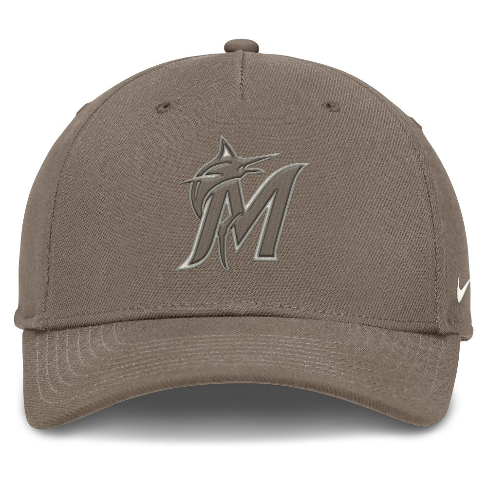 Miami Marlins Rise Performance Adjustable Hat - Brown | Nike