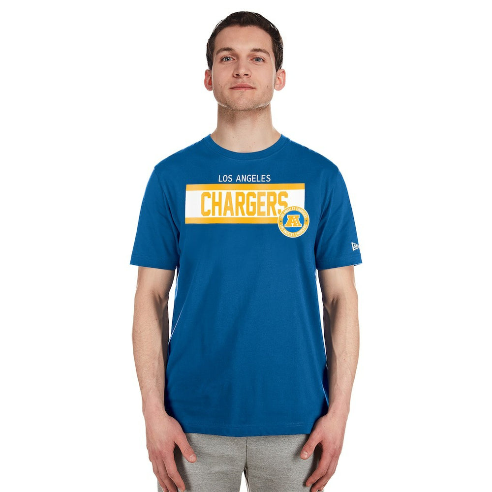 Los Angeles Chargers New Era 3rd Down High Density Print T-Shirt - Blue on sale