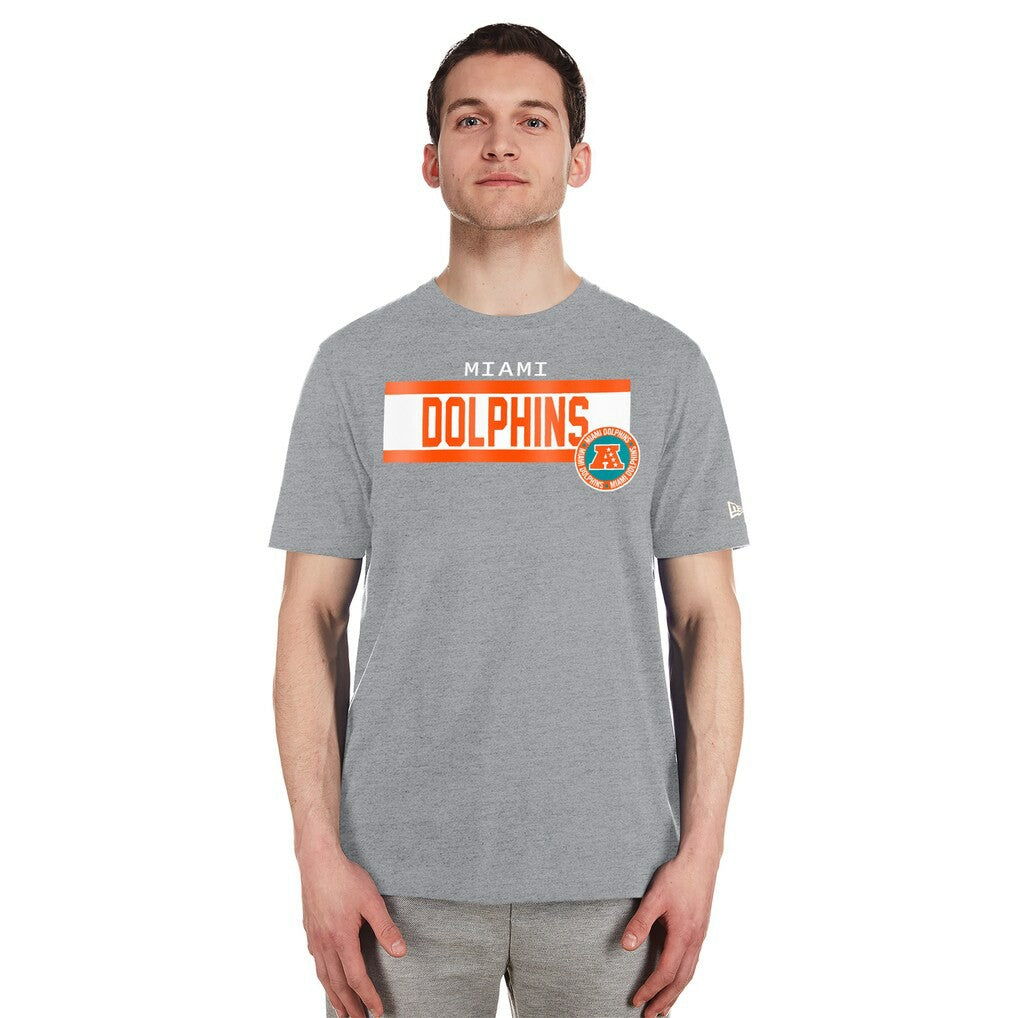 Miami Dolphins New Era 3rd Down High Density Print T-Shirt - Gray outlet