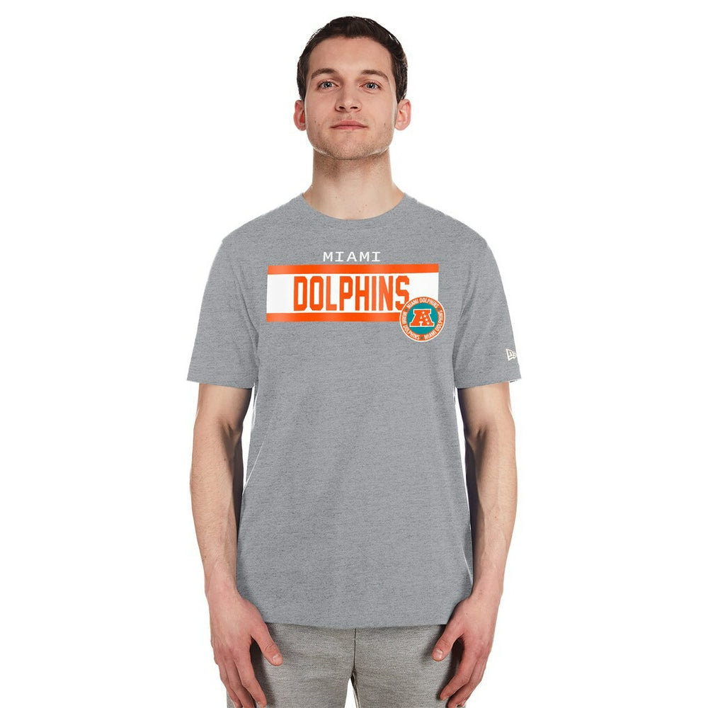 Miami Dolphins New Era 3rd Down High Density Print T-Shirt - Gray outlet