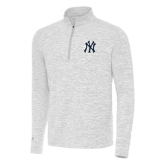 New York Yankees Antigua Cause Quarter-Zip Top - Gray/White
