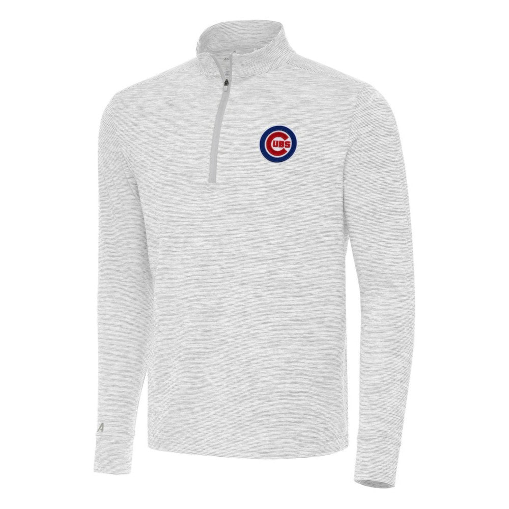 Chicago Cubs Antigua Cause Quarter-Zip Top - Gray/White