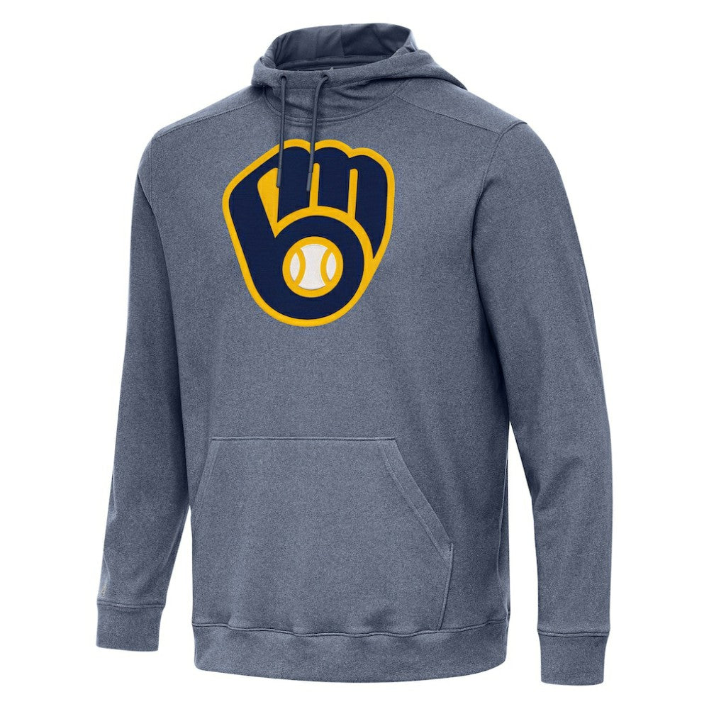 Milwaukee Brewers Antigua Cloud Pullover Hoodie - Heather Navy