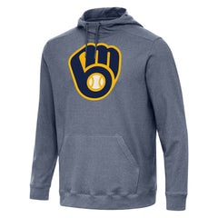 Milwaukee Brewers Antigua Cloud Pullover Hoodie - Heather Navy