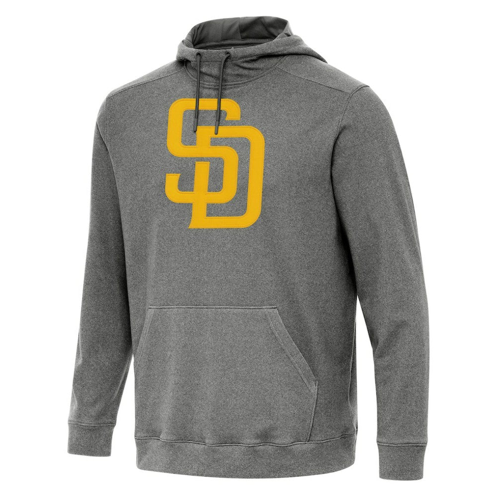 San Diego Padres Antigua Cloud Pullover Hoodie - Heather Black
