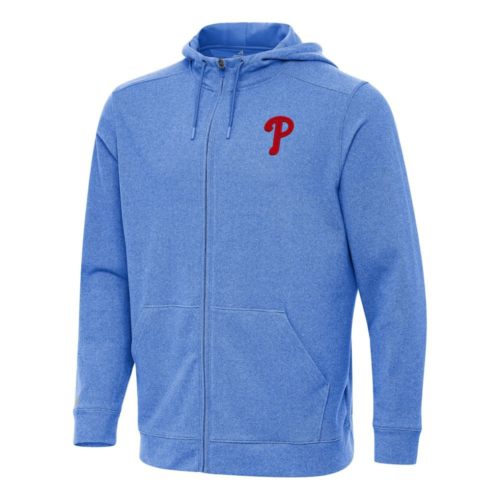 Philadelphia Phillies Antigua Effortless Full-Zip Hooded Jacket - Heather Royal