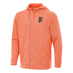 San Francisco Giants Antigua Effortless Full-Zip Hooded Jacket - Heather Orange