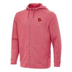 Boston Red Sox Antigua Effortless Full-Zip Hooded Jacket - Heather Red