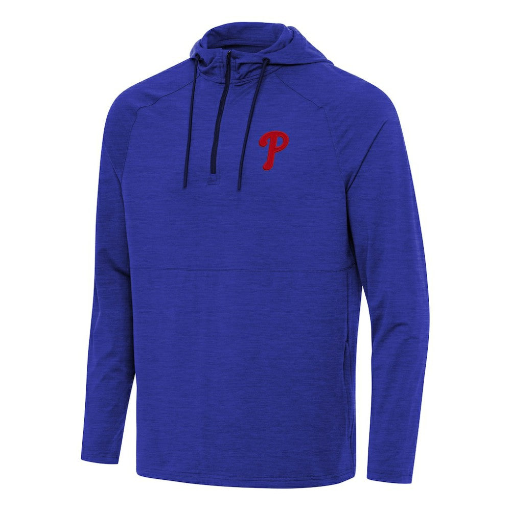 Philadelphia Phillies Antigua Spikes Quarter-Zip Pullover Hoodie - Heather Royal