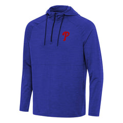 Philadelphia Phillies Antigua Spikes Quarter-Zip Pullover Hoodie - Heather Royal