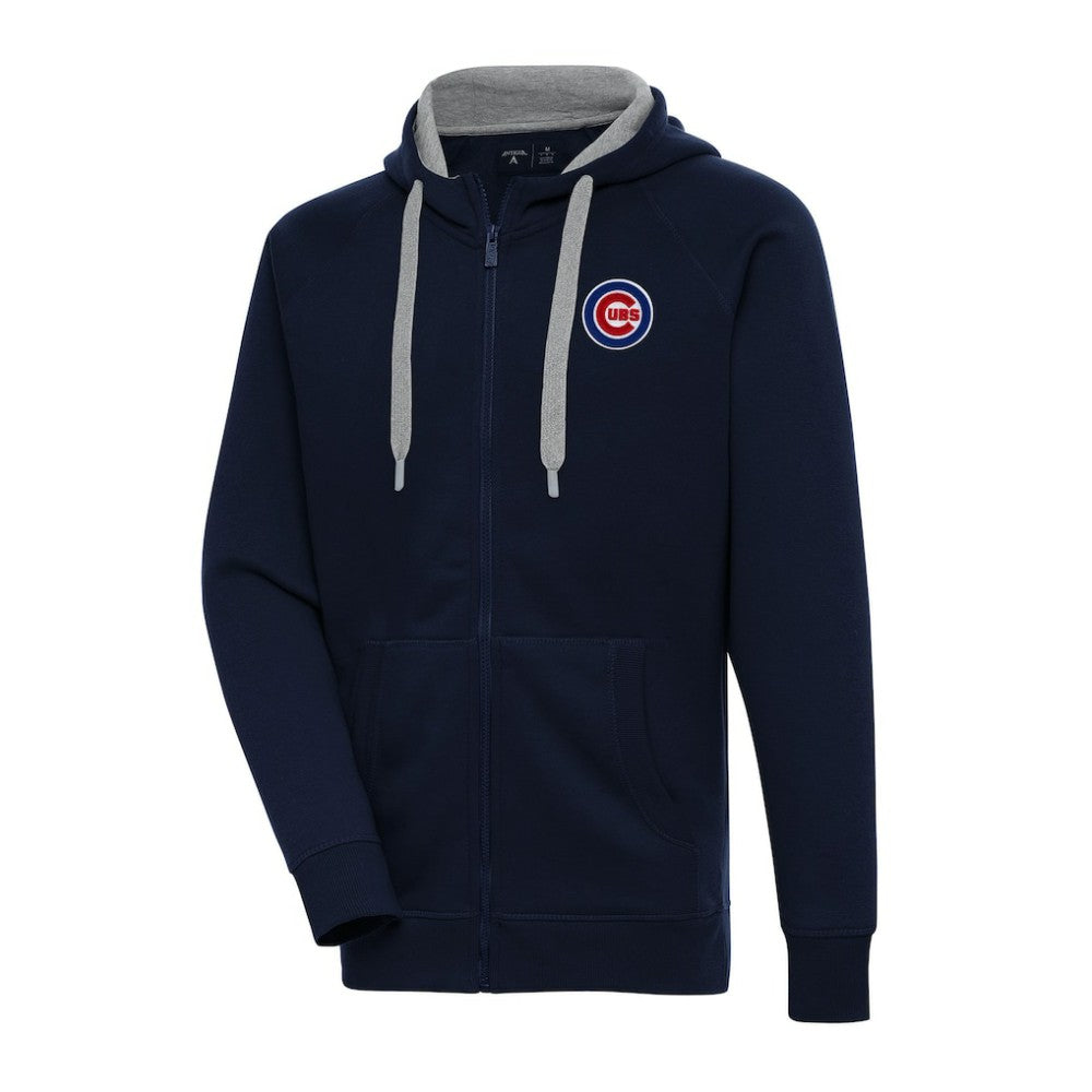 Chicago Cubs Antigua Big & Tall Victory Full-Zip Hoodie Jacket - Navy