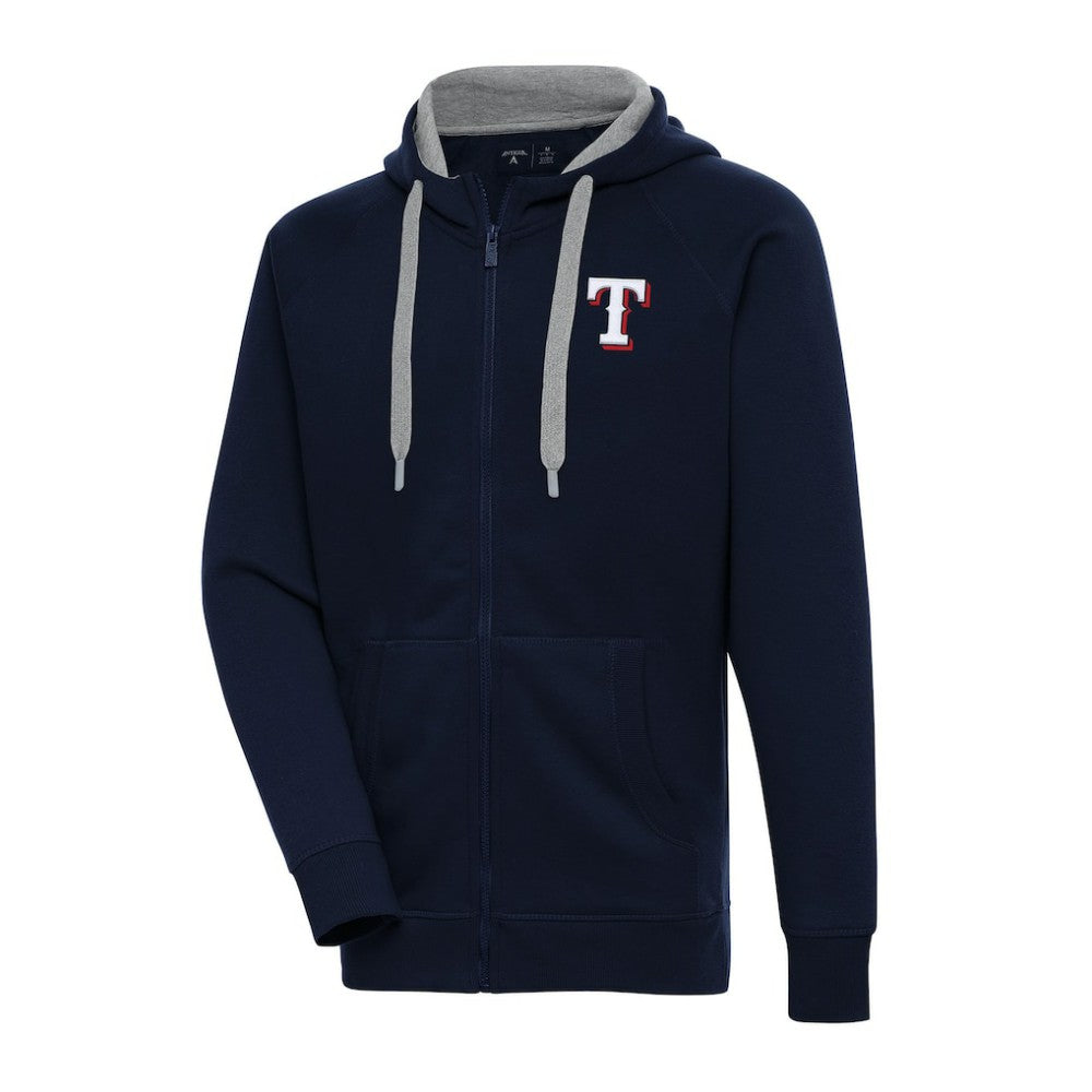 Texas Rangers Antigua Big & Tall Victory Full-Zip Hoodie Jacket - Navy
