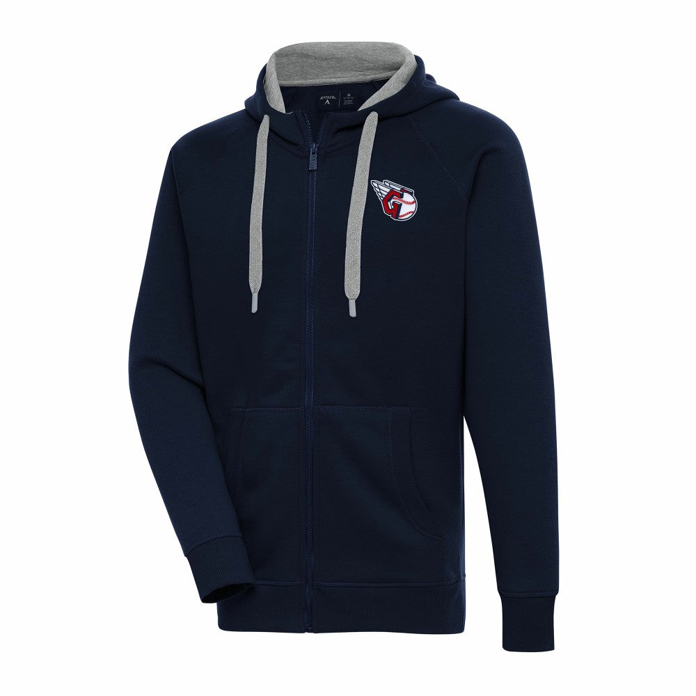 Cleveland Guardians Antigua Big & Tall Victory Full-Zip Hoodie Jacket - Navy