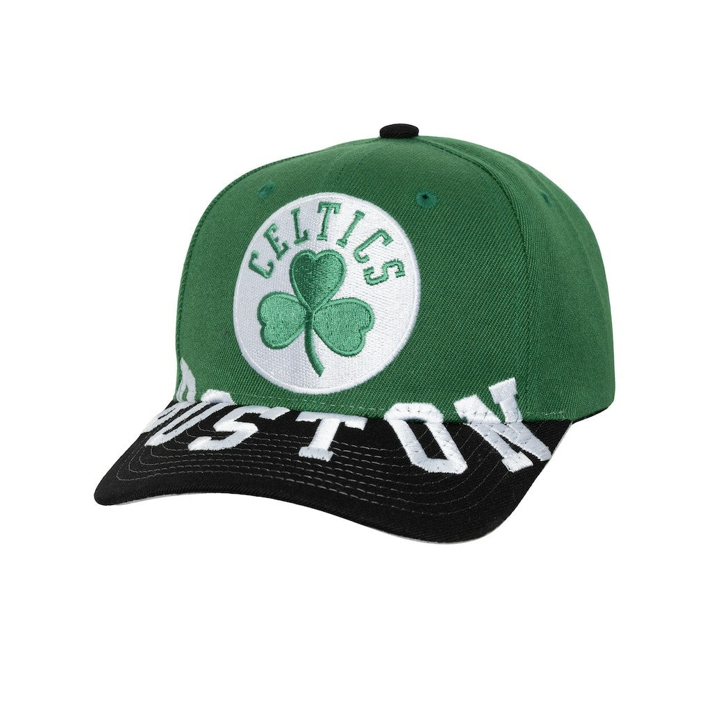 Boston Celtics Underarch Two-Tone Pro Crown Snapback Hat - Kelly Green/Black | Mitchell & Ness sale