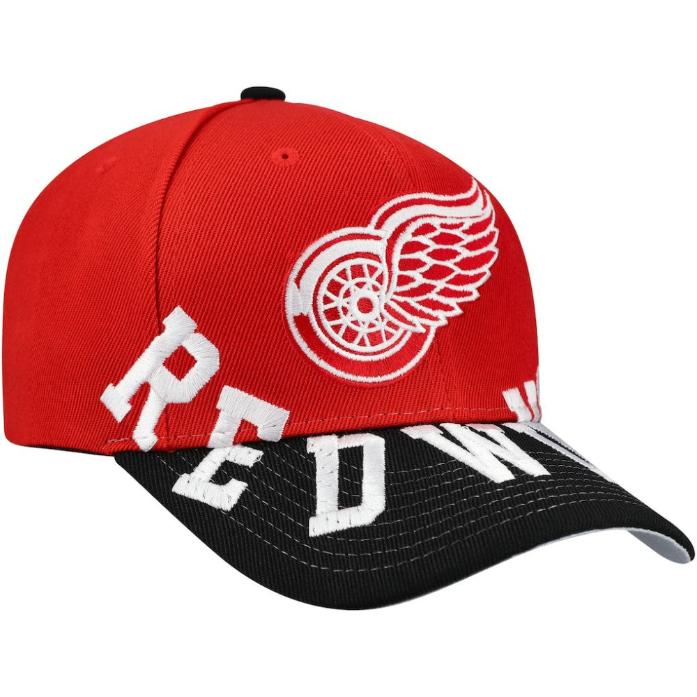 Detroit Red Wings Mitchell & Ness Underarch Two-Tone Pro Crown Snapback Hat Red/Black