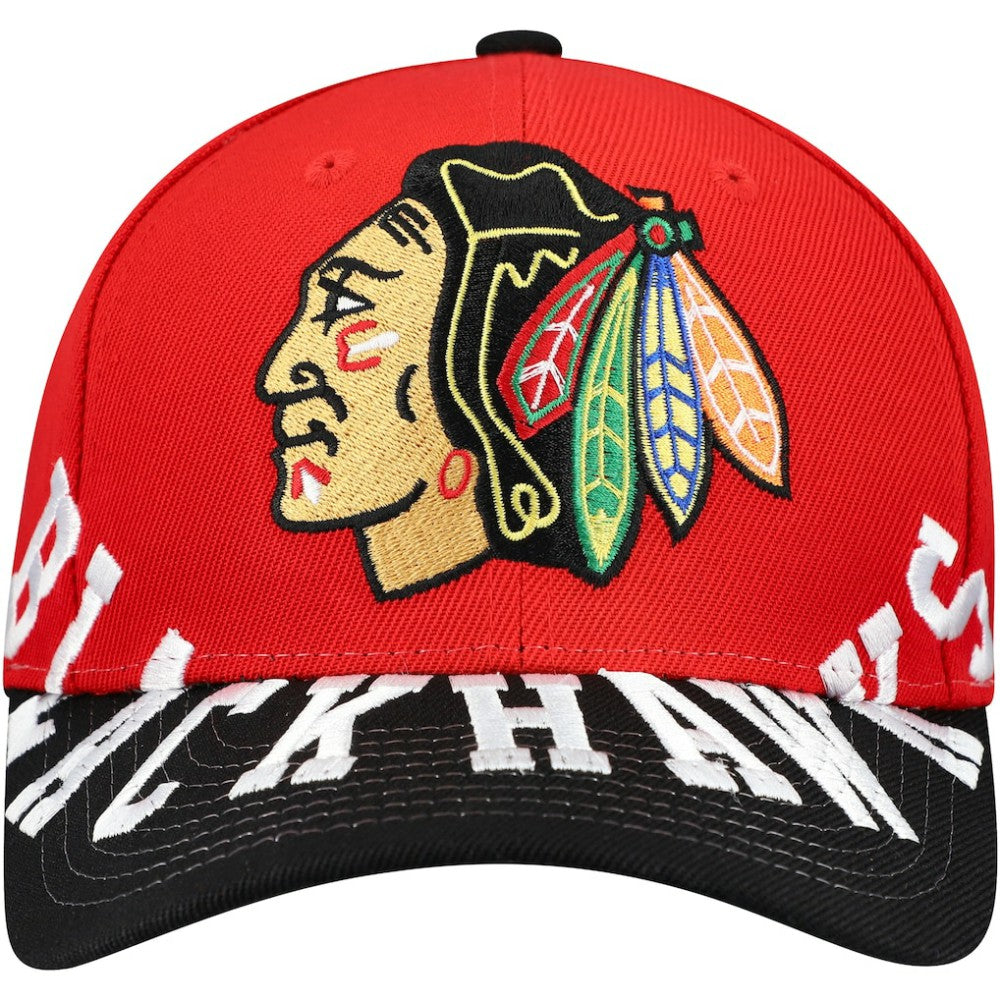 Chicago Blackhawks Mitchell & Ness Underarch Two-Tone Pro Crown Snapback Hat Red/Black