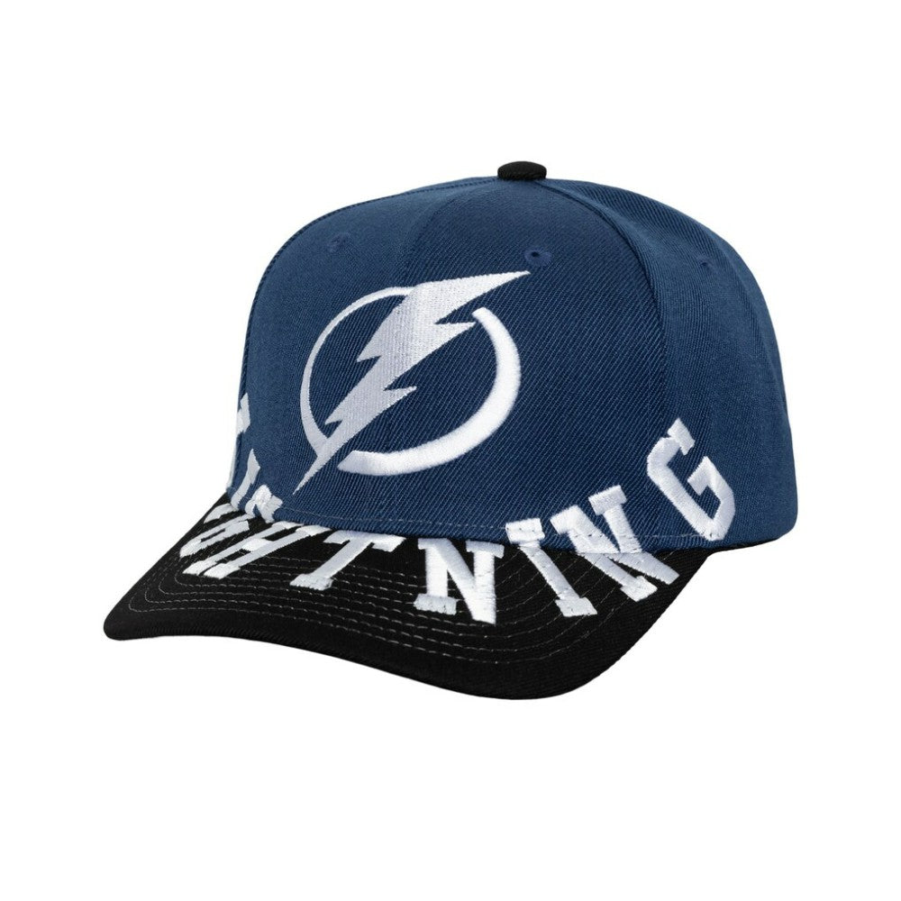 Tampa Bay Lightning Mitchell & Ness Underarch Two-Tone Pro Crown Snapback Hat Blue/Black