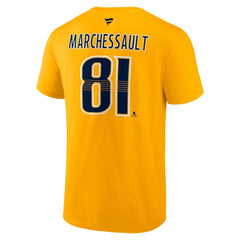 Jonathan Marchessault Nashville Predators Fanatics Authentic Stack Name & Number T-Shirt Gold