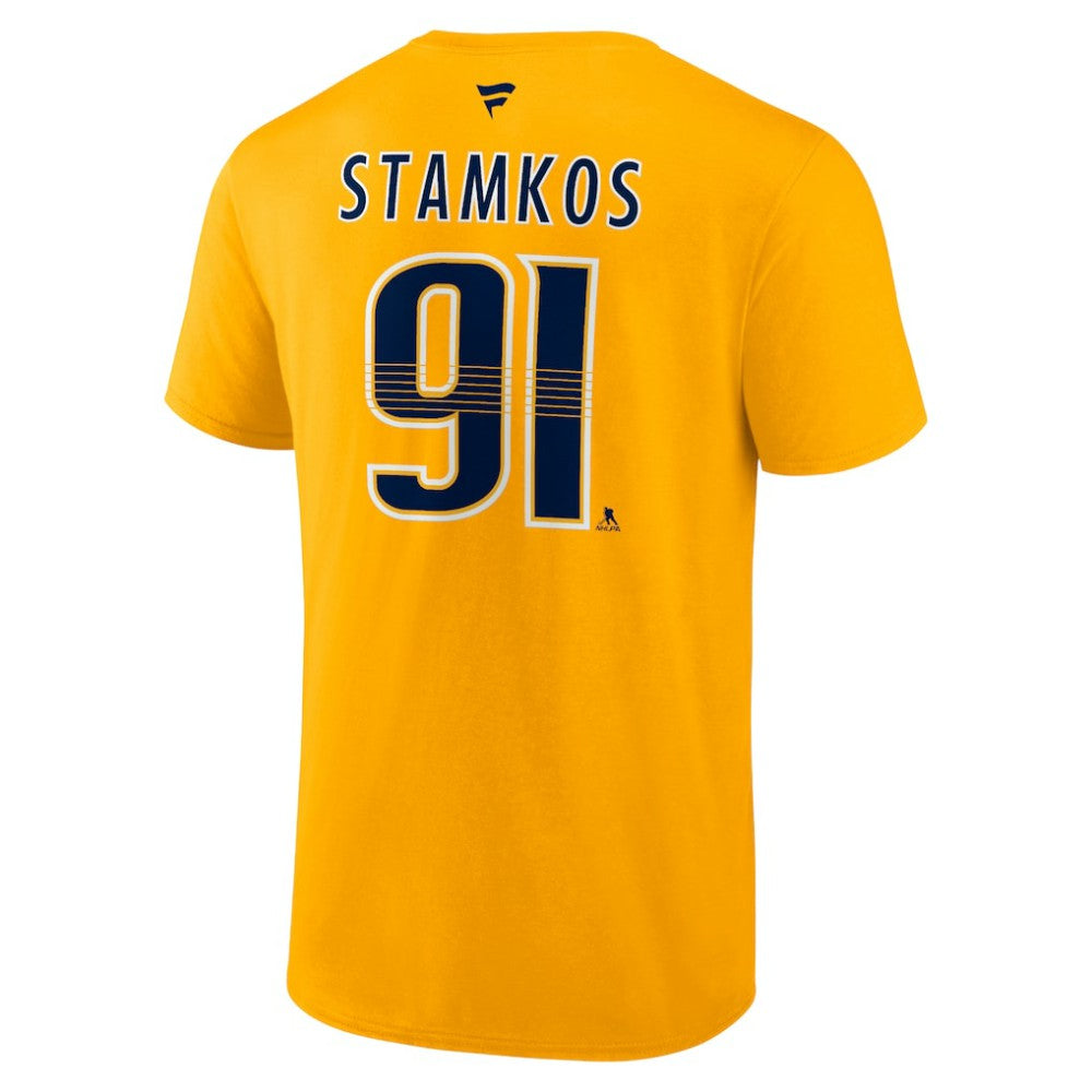 Steven Stamkos Nashville Predators Fanatics Authentic Stack Name & Number T-Shirt Gold
