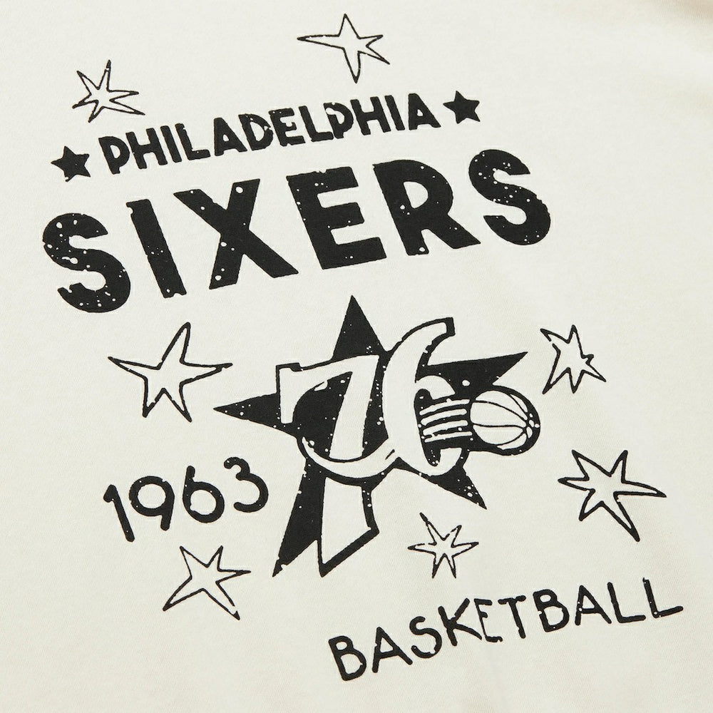 Philadelphia 76ers Women's Hardwood Classics Pullover Sweatshirt - Cream | Mitchell & Ness online