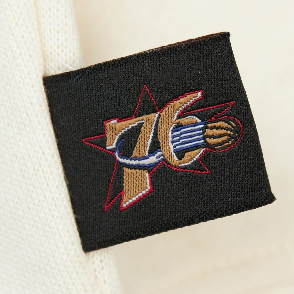 Philadelphia 76ers Women's Hardwood Classics Pullover Sweatshirt - Cream | Mitchell & Ness online