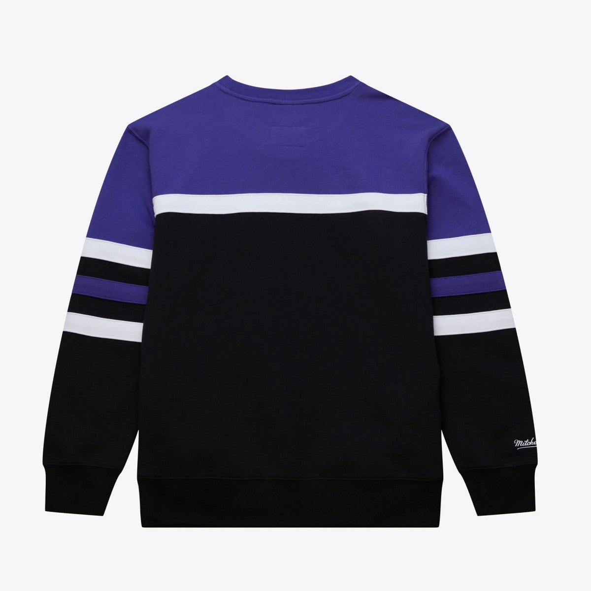 Utah Jazz Hardwood Classics Vintage Logo Head Coach Pullover Sweatshirt - Black/Purple | Mitchell & Ness sale