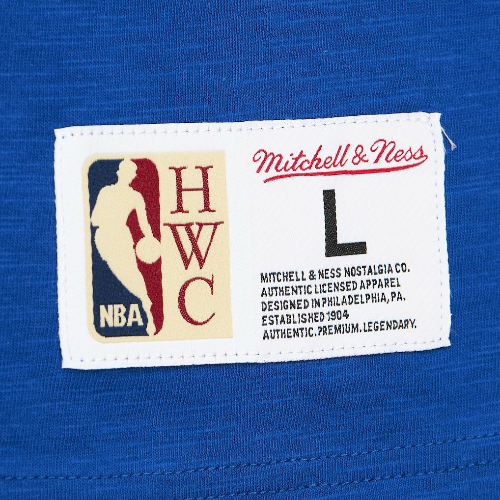 Golden State Warriors Hardwood Classics Felt Applique Slub T-Shirt sale - Royal | Mitchell & Ness outlet