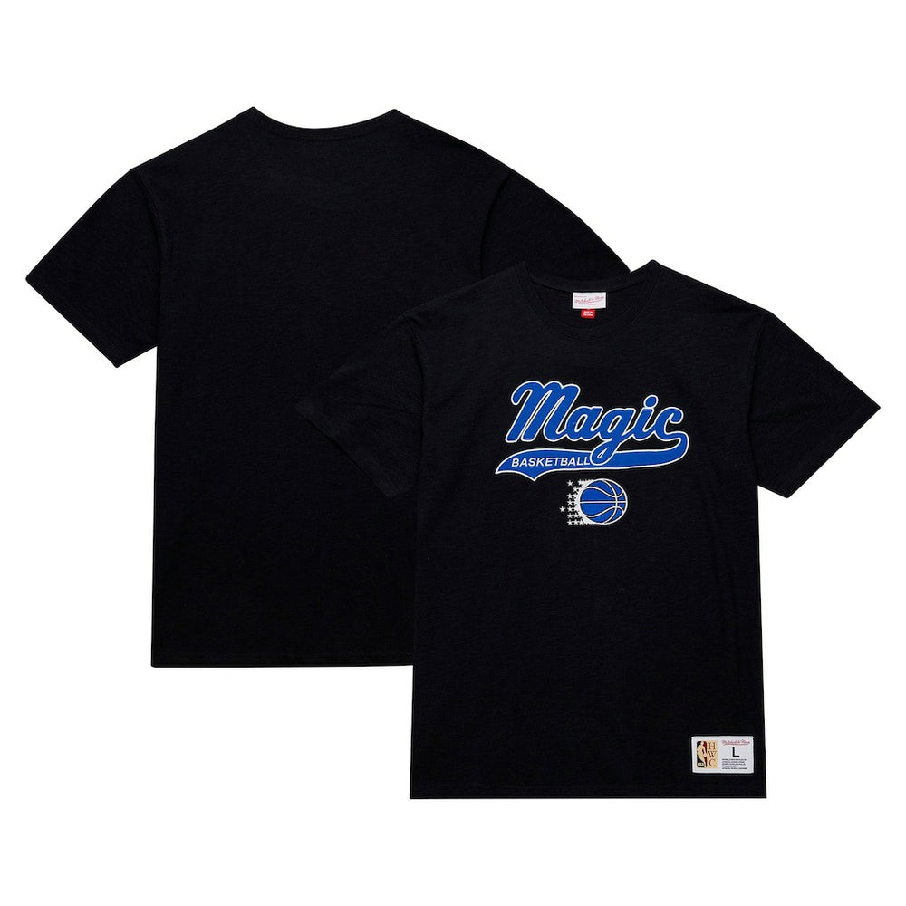 Orlando Magic Hardwood Classics Felt Applique Slub T-Shirt - Black | Mitchell & Ness online