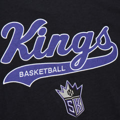 Sacramento Kings Hardwood Classics Felt Applique Slub T-Shirt - Black | Mitchell & Ness shop