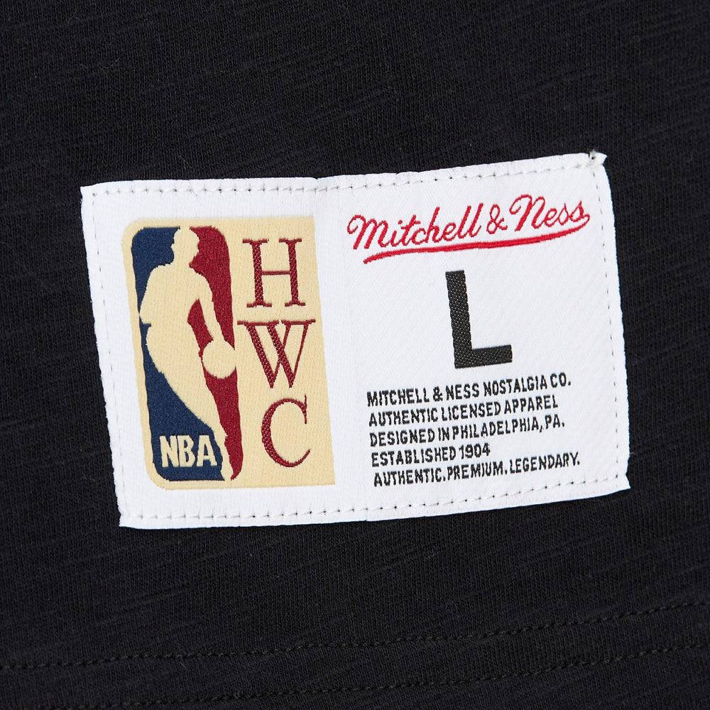 Sacramento Kings Hardwood Classics Felt Applique Slub T-Shirt - Black | Mitchell & Ness shop