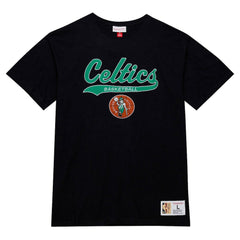 Boston Celtics Hardwood Classics Felt Applique Slub T-Shirt - Black | Mitchell & Ness on sale