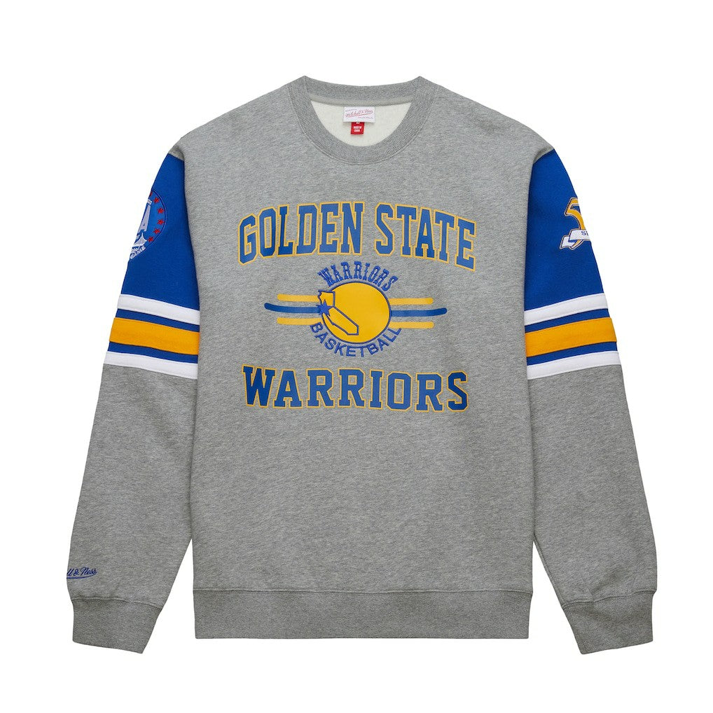 Golden State Warriors Hardwood Classics All Over 4.0 Pullover Sweatshirt sale - Heather Gray | Mitchell & Ness sale