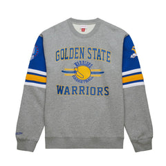 Golden State Warriors Hardwood Classics All Over 4.0 Pullover Sweatshirt sale - Heather Gray | Mitchell & Ness sale
