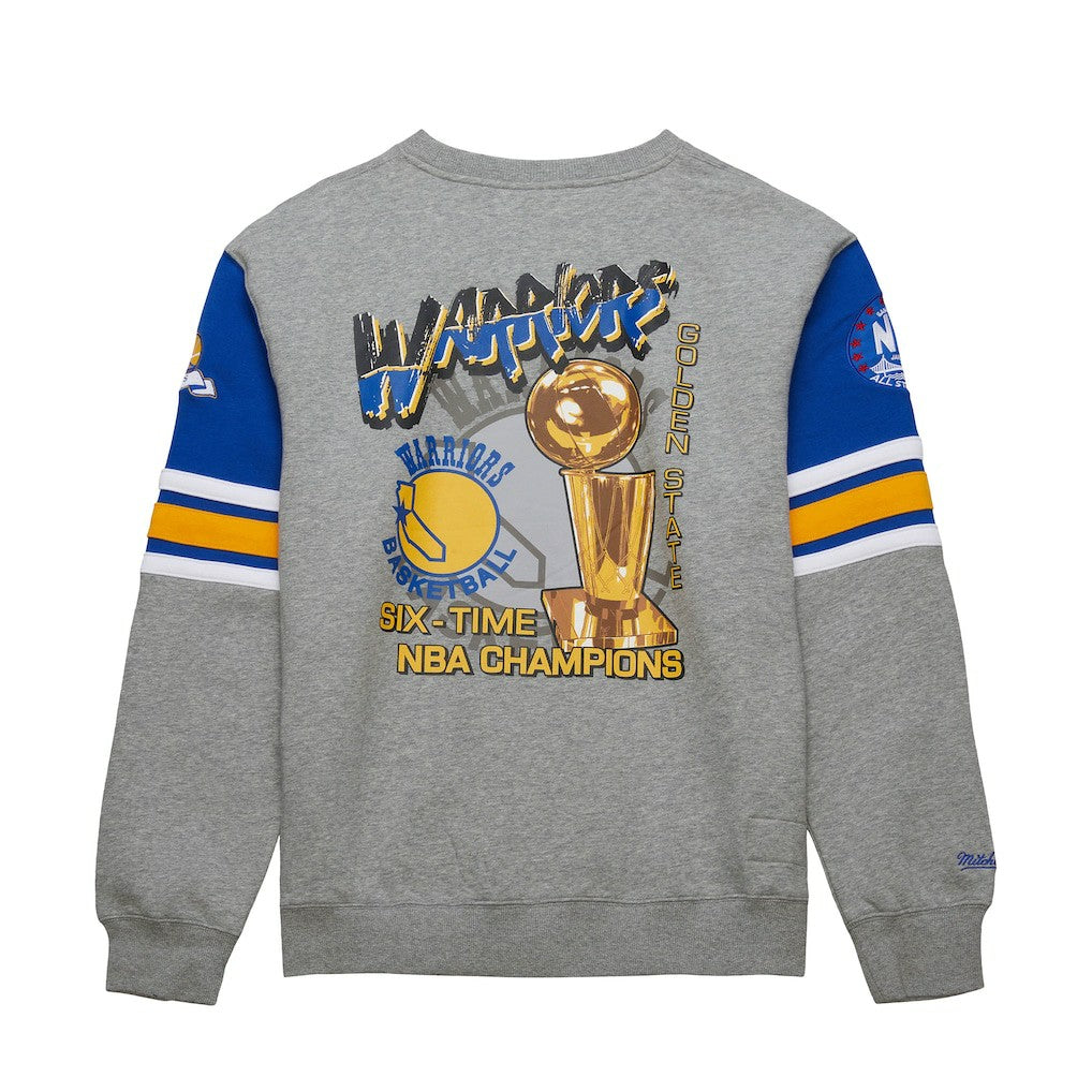 Golden State Warriors Hardwood Classics All Over 4.0 Pullover Sweatshirt sale - Heather Gray | Mitchell & Ness sale