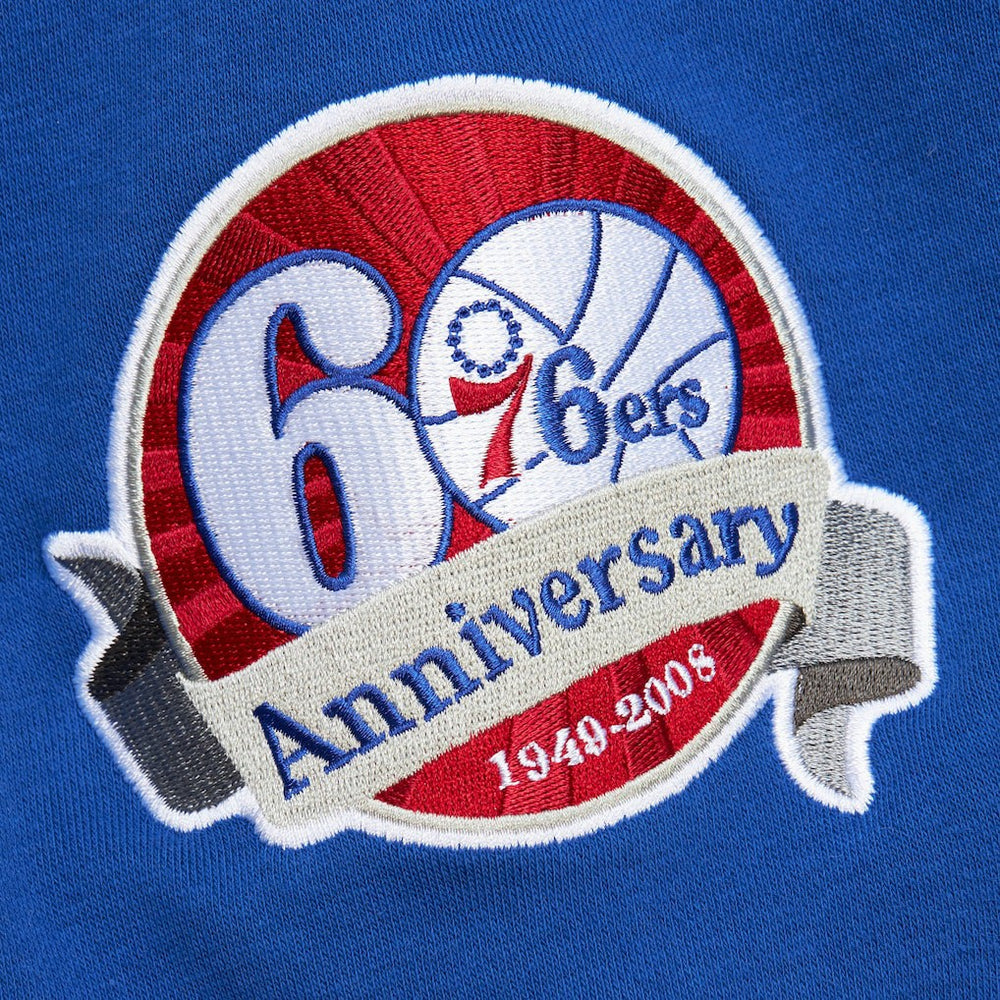 Philadelphia 76ers Hardwood Classics All Over 4.0 Pullover Sweatshirt - Heather Gray | Mitchell & Ness sale