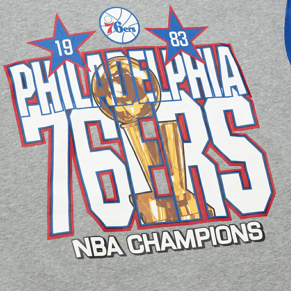Philadelphia 76ers Hardwood Classics All Over 4.0 Pullover Sweatshirt - Heather Gray | Mitchell & Ness sale