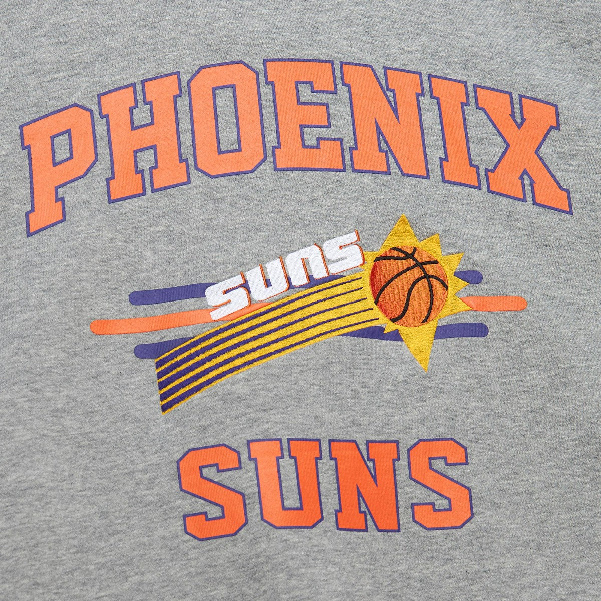 Phoenix Suns Hardwood Classics All Over 4.0 Pullover Sweatshirt - Heather Gray | Mitchell & Ness on sale
