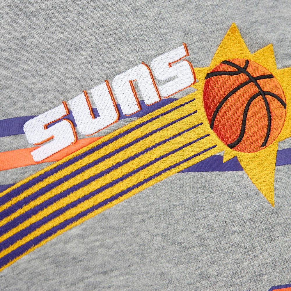 Phoenix Suns Hardwood Classics All Over 4.0 Pullover Sweatshirt - Heather Gray | Mitchell & Ness on sale