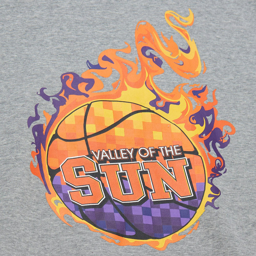 Phoenix Suns Hardwood Classics All Over 4.0 Pullover Sweatshirt - Heather Gray | Mitchell & Ness on sale