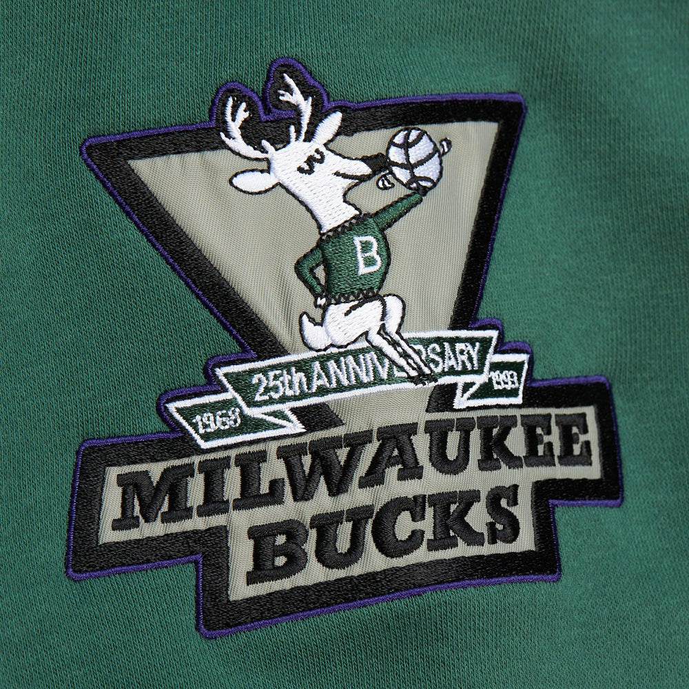 Milwaukee Bucks Hardwood Classics All Over 4.0 Pullover Sweatshirt - Heather Gray | Mitchell & Ness cheap