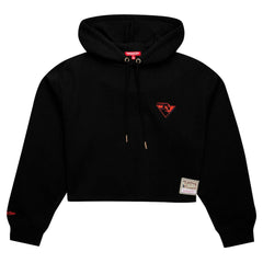 Golden State Warriors Women's Hardwood Classics Cropped Pullover Hoodie sale - Black | Mitchell & Ness online